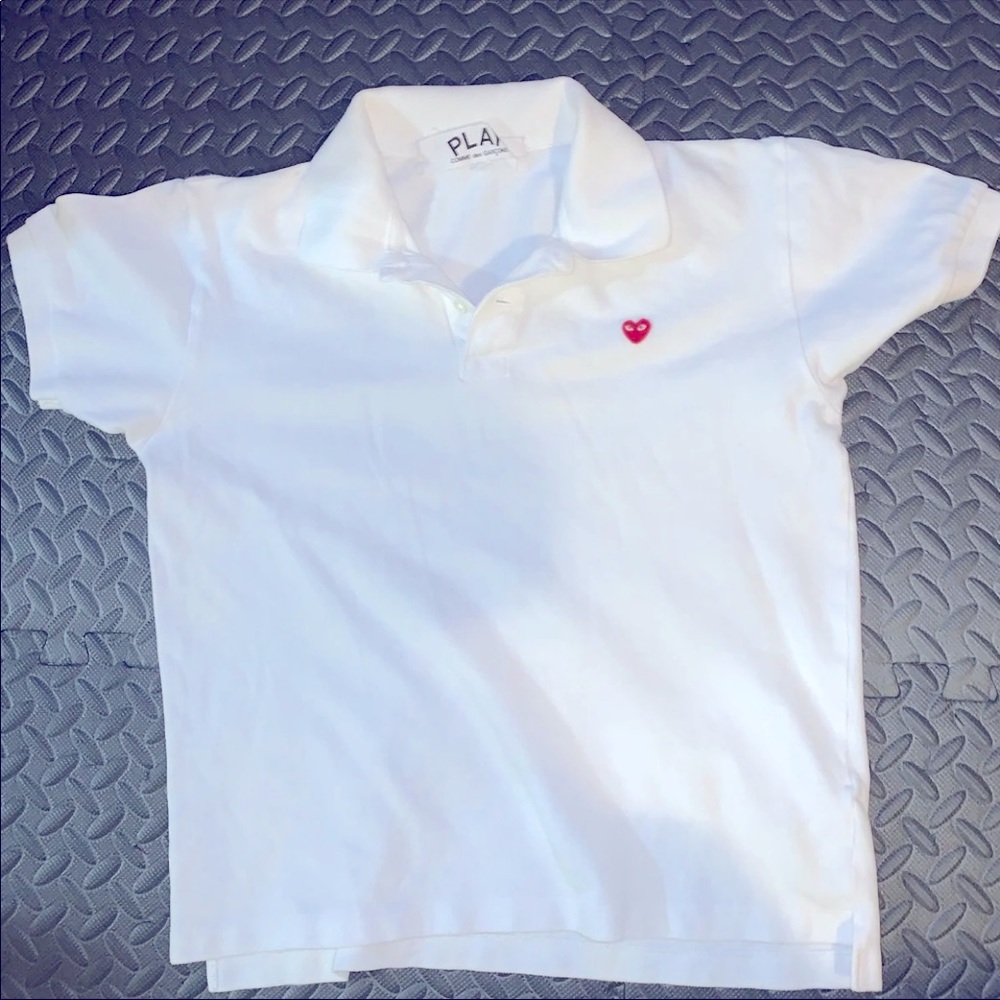 White Comme des Garcons polo size small in men’s